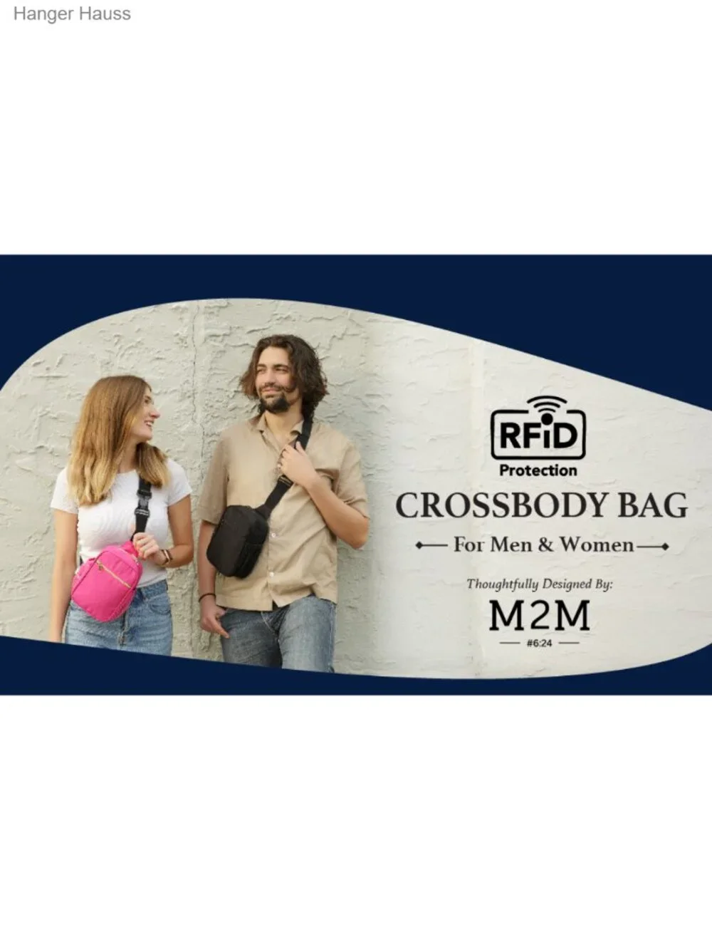 Anti Theft Crossbody Bag RFID Blocking Sling Purse Travel Nylon